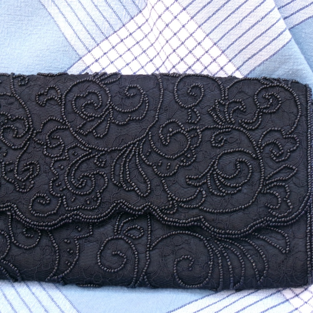 Black  Beaded Clutch